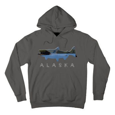 Alaskan King Salmon With Fishing Boat Saltwater Fishermen Tall Hoodie