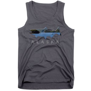 Alaskan King Salmon With Fishing Boat Saltwater Fishermen Tank Top