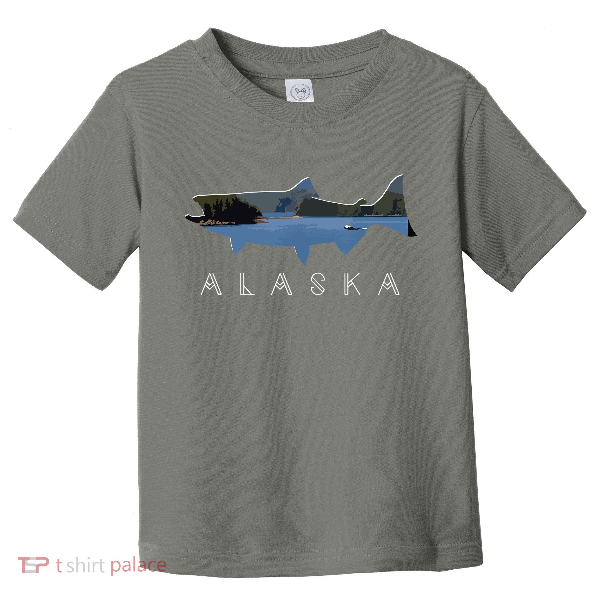 Alaskan King Salmon With Fishing Boat Saltwater Fishermen Toddler T-Shirt