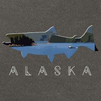 Alaskan King Salmon With Fishing Boat Saltwater Fishermen Cotton Canvas Backpack