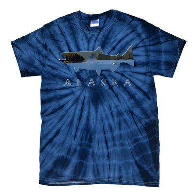 Alaskan King Salmon With Fishing Boat Saltwater Fishermen Tie-Dye T-Shirt