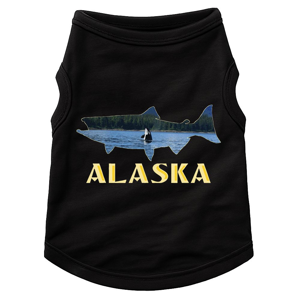 Alaska King Salmon Fishing Vacation Fisherman Orca Whale Doggie Tank