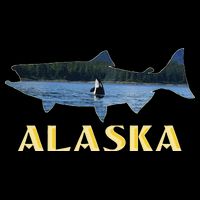 Alaska King Salmon Fishing Vacation Fisherman Orca Whale City Backpack