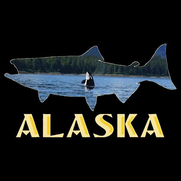 Alaska King Salmon Fishing Vacation Fisherman Orca Whale City Backpack