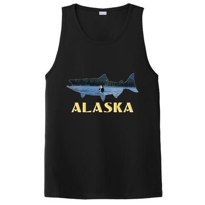 Alaska King Salmon Fishing Vacation Fisherman Orca Whale PosiCharge Competitor Tank