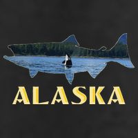 Alaska King Salmon Fishing Vacation Fisherman Orca Whale Hat