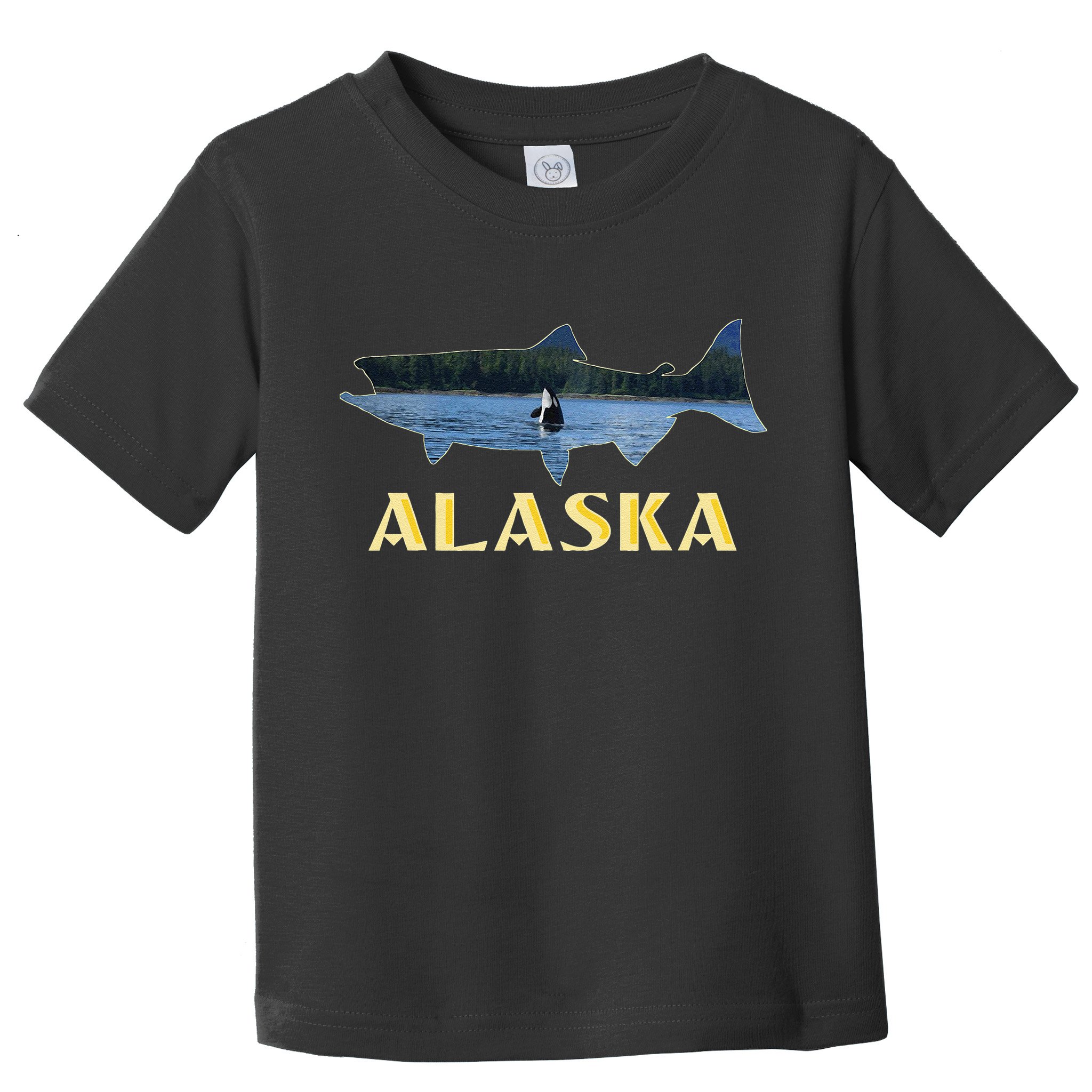 Alaska King Salmon Fishing Vacation Fisherman Orca Whale Toddler T-Shirt