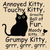 Annoyed Kitty Touchy Kitty Grouchy Ball Of Fur Black Cat Bag