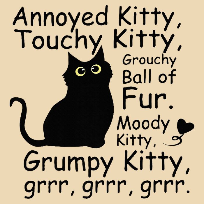 Annoyed Kitty Touchy Kitty Grouchy Ball Of Fur Black Cat Bag