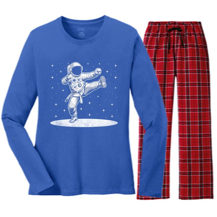 Astronaut Karate Taekwondo Martial Artist Martial Arts Tkd Cute Gift Women's Long Sleeve Flannel Pajama Set 