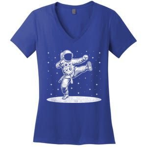 Astronaut Karate Taekwondo Martial Artist Martial Arts Tkd Cute Gift Women's V-Neck T-Shirt