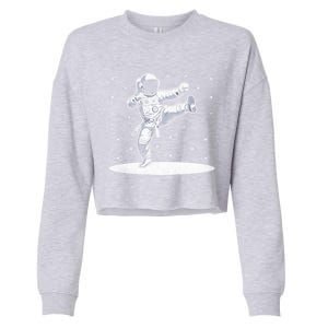 Astronaut Karate Taekwondo Martial Artist Martial Arts Tkd Cute Gift Cropped Pullover Crew