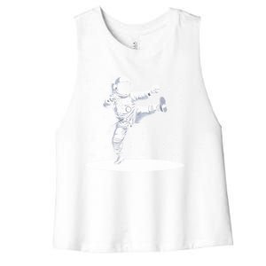 Astronaut Karate Taekwondo Martial Artist Martial Arts Tkd Cute Gift Women's Racerback Cropped Tank