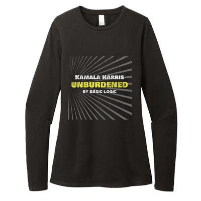 Anti Kamala Unburdened By Basic Logic Cool Distressed Womens CVC Long Sleeve Shirt