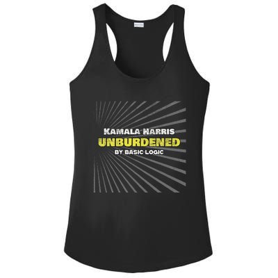 Anti Kamala Unburdened By Basic Logic Cool Distressed Ladies PosiCharge Competitor Racerback Tank