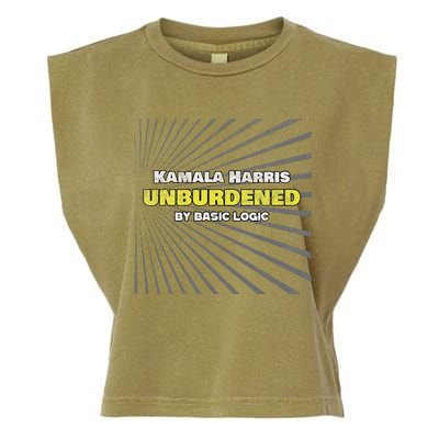 Anti Kamala Unburdened By Basic Logic Cool Distressed Garment-Dyed Women's Muscle Tee