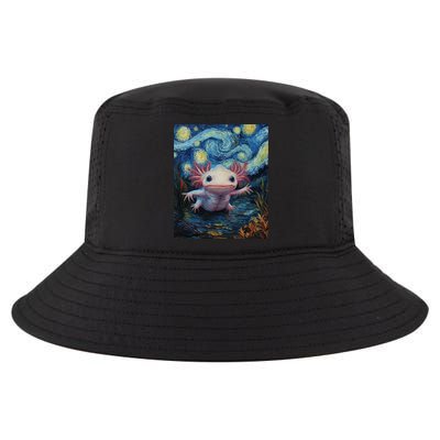Axolotl Kawaii - Van Gogh Style - Starry Night Graphic  Cool Comfort Performance Bucket Hat