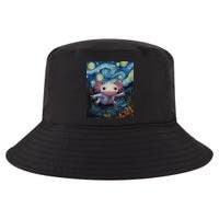 Axolotl Kawaii - Van Gogh Style - Starry Night Graphic  Cool Comfort Performance Bucket Hat