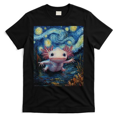 Axolotl Kawaii - Van Gogh Style - Starry Night Graphic  T-Shirt