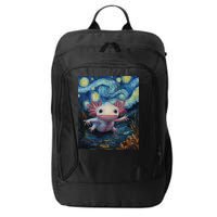 Axolotl Kawaii - Van Gogh Style - Starry Night Graphic  City Backpack