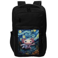 Axolotl Kawaii - Van Gogh Style - Starry Night Graphic  Impact Tech Backpack
