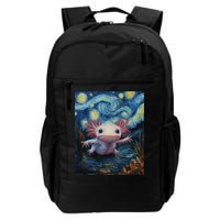 Axolotl Kawaii - Van Gogh Style - Starry Night Graphic  Backpack