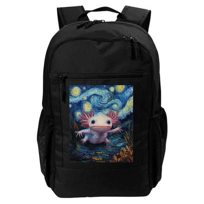Axolotl Kawaii - Van Gogh Style - Starry Night Graphic  Backpack