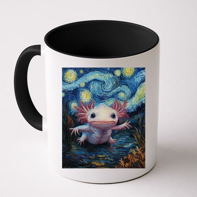 Axolotl Kawaii - Van Gogh Style - Starry Night Graphic  Mug