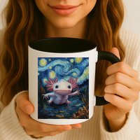 Axolotl Kawaii - Van Gogh Style - Starry Night Graphic  Mug