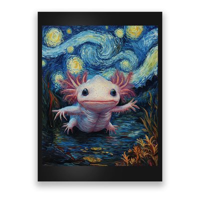 Axolotl Kawaii - Van Gogh Style - Starry Night Graphic  Poster