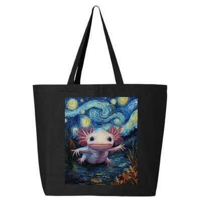 Axolotl Kawaii - Van Gogh Style - Starry Night Graphic  25L Jumbo Tote
