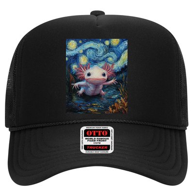 Axolotl Kawaii - Van Gogh Style - Starry Night Graphic  Hat