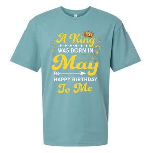 A King Was Born In May Happy Birthday To Me Funny Sueded Cloud Jersey T-Shirt