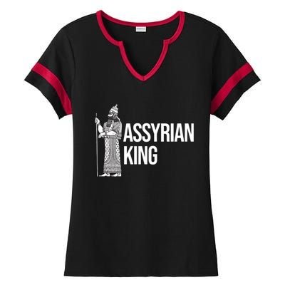 Assyrian King With An Assyrian King Funny Gift Ladies Halftime Notch Neck Tee