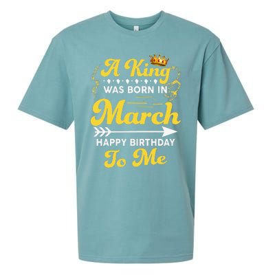  A King Was Born In March Happy Birthday To Me Funny Sueded Cloud Jersey T-Shirt