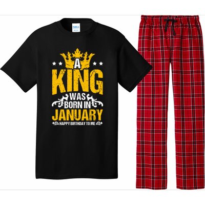 A King Was Born In January Happy Birthday To Me Party Gift Pajama Set