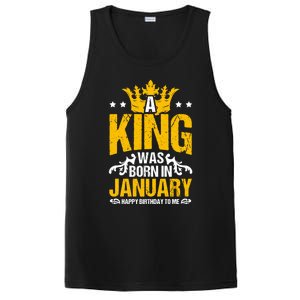 A King Was Born In January Happy Birthday To Me Party Gift PosiCharge Competitor Tank