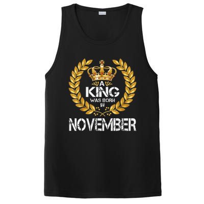 A King Was Born In November Birthday King Gold Crown PosiCharge Competitor Tank