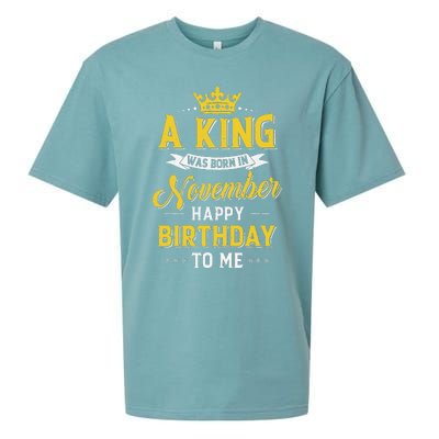 A King Was Born In November Happy Birthday To Me Sueded Cloud Jersey T-Shirt