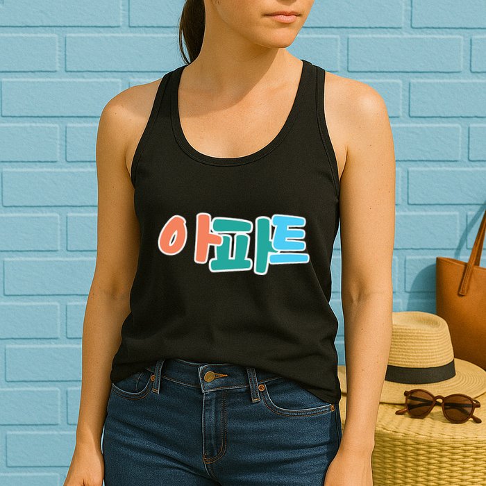 Apt Korean Word Apartment Game Pop Art Apt Womens Tank Top