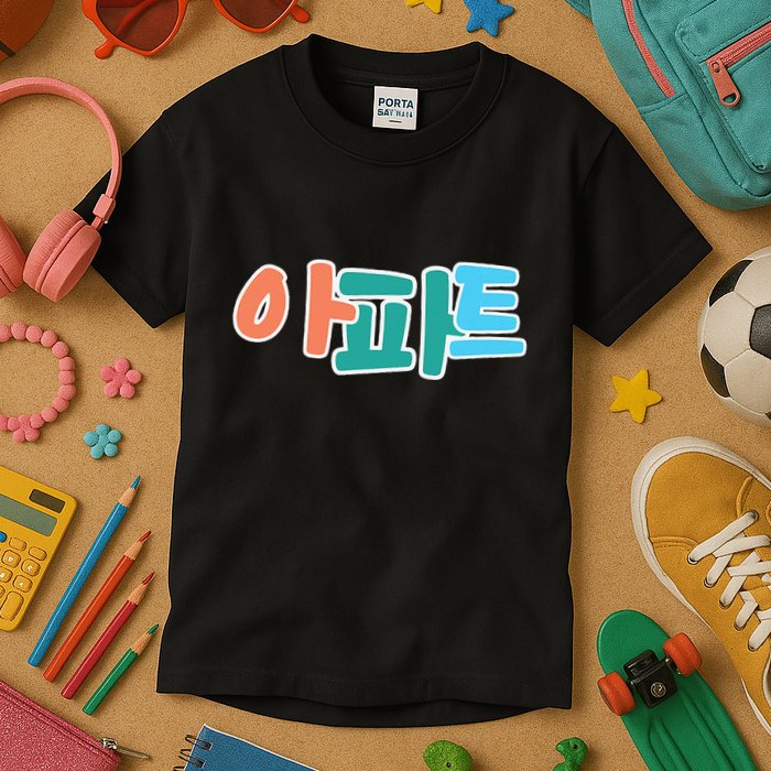 Apt Korean Word Apartment Game Pop Art Apt Kids T-Shirt