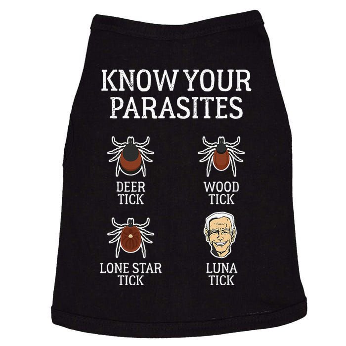 Antibiden Know Your Parasites Lunatic Impeach Joe Biden Doggie Tank