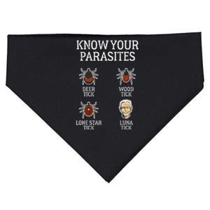 Antibiden Know Your Parasites Lunatic Impeach Joe Biden USA-Made Doggie Bandana