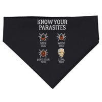 Antibiden Know Your Parasites Lunatic Impeach Joe Biden USA-Made Doggie Bandana