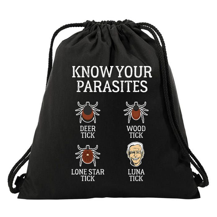 Antibiden Know Your Parasites Lunatic Impeach Joe Biden Drawstring Bag