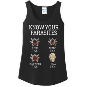 Antibiden Know Your Parasites Lunatic Impeach Joe Biden Ladies Essential Tank