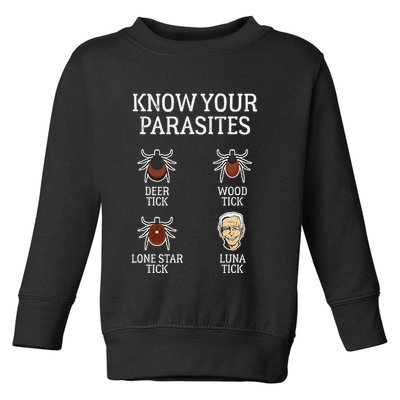 Antibiden Know Your Parasites Lunatic Impeach Joe Biden Toddler Sweatshirt