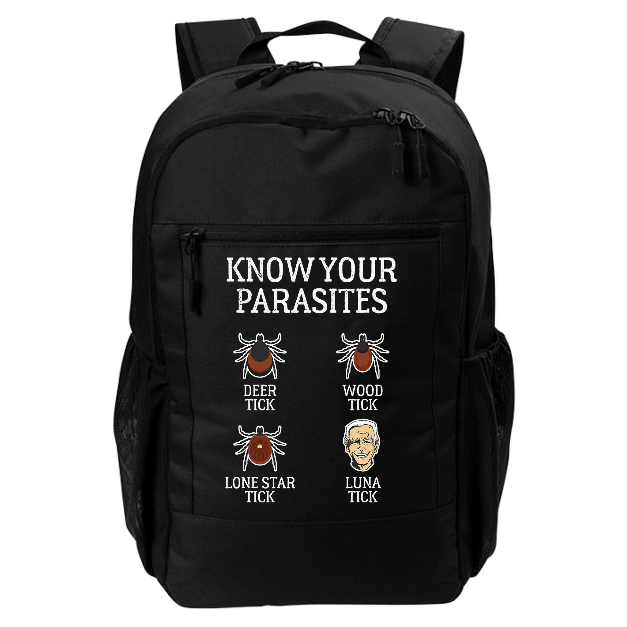 Antibiden Know Your Parasites Lunatic Impeach Joe Biden Backpack