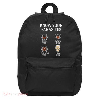 Antibiden Know Your Parasites Lunatic Impeach Joe Biden 16 in Basic Backpack