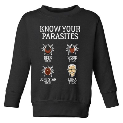 Antibiden Know Your Parasites Lunatic Impeach Joe Biden Toddler Sweatshirt